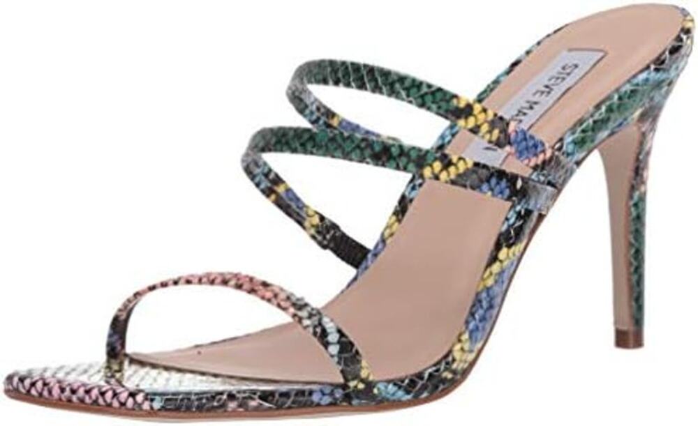 Steve Madden Awake Multicolor Snake Print Strappy Dainty Heels Women's Size 6